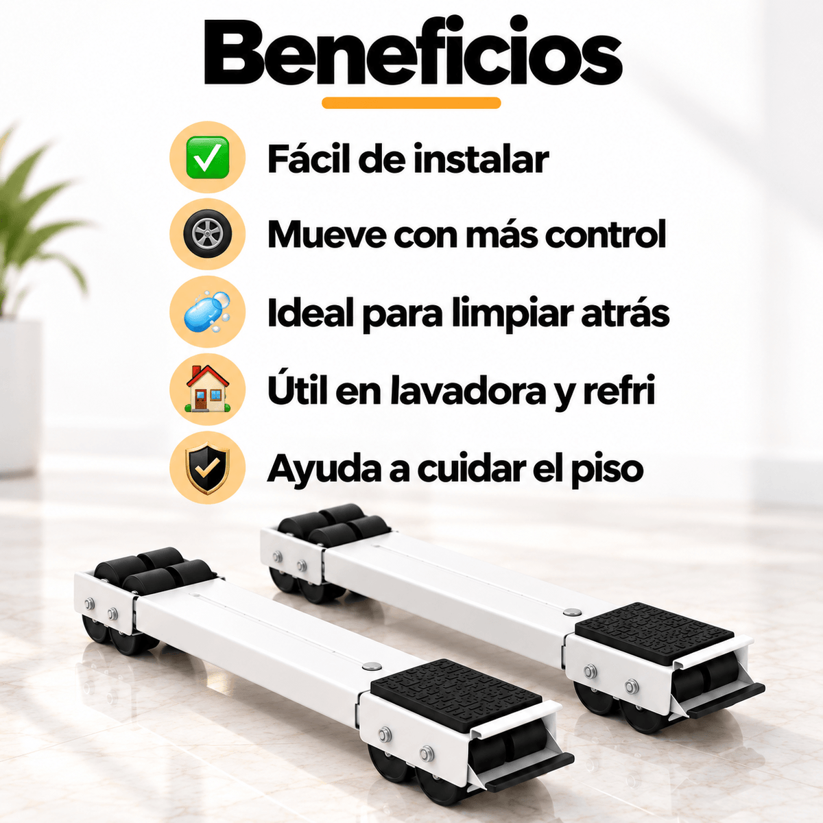 Soporte con ruedas para Refri y Lavadora