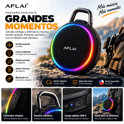 Parlante Colgante Bluetooth con Luces RGB | Sonido + Luz Sincronizada