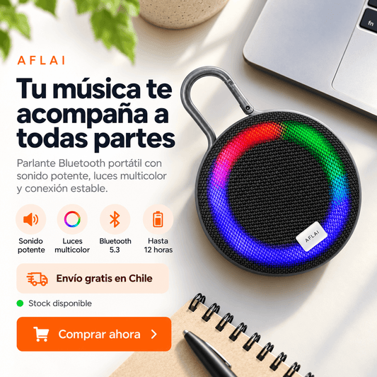 Parlante Colgante Bluetooth con Luces RGB | Sonido + Luz Sincronizada
